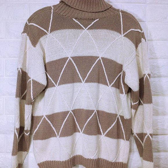 Vtg 80's MILANO Sweater Turtleneck Sz-Med Slouchy - Picture 3 of 9